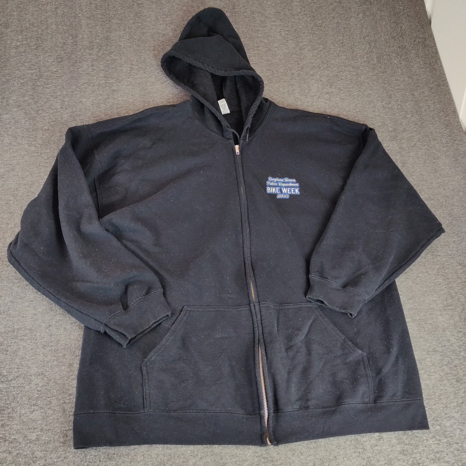 3xl Police Dept Daytona 2023 Bike Week Zip Black Sweatshirt Hoodie